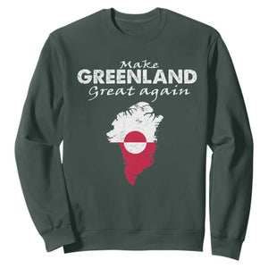 Make Greenland Great Again Sweatshirt Act USA 51st State Greenland TS11 Dark Forest Green Print Your Wear