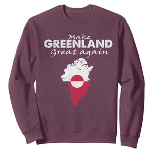 Make Greenland Great Again Sweatshirt Act USA 51st State Greenland TS11 Maroon Print Your Wear