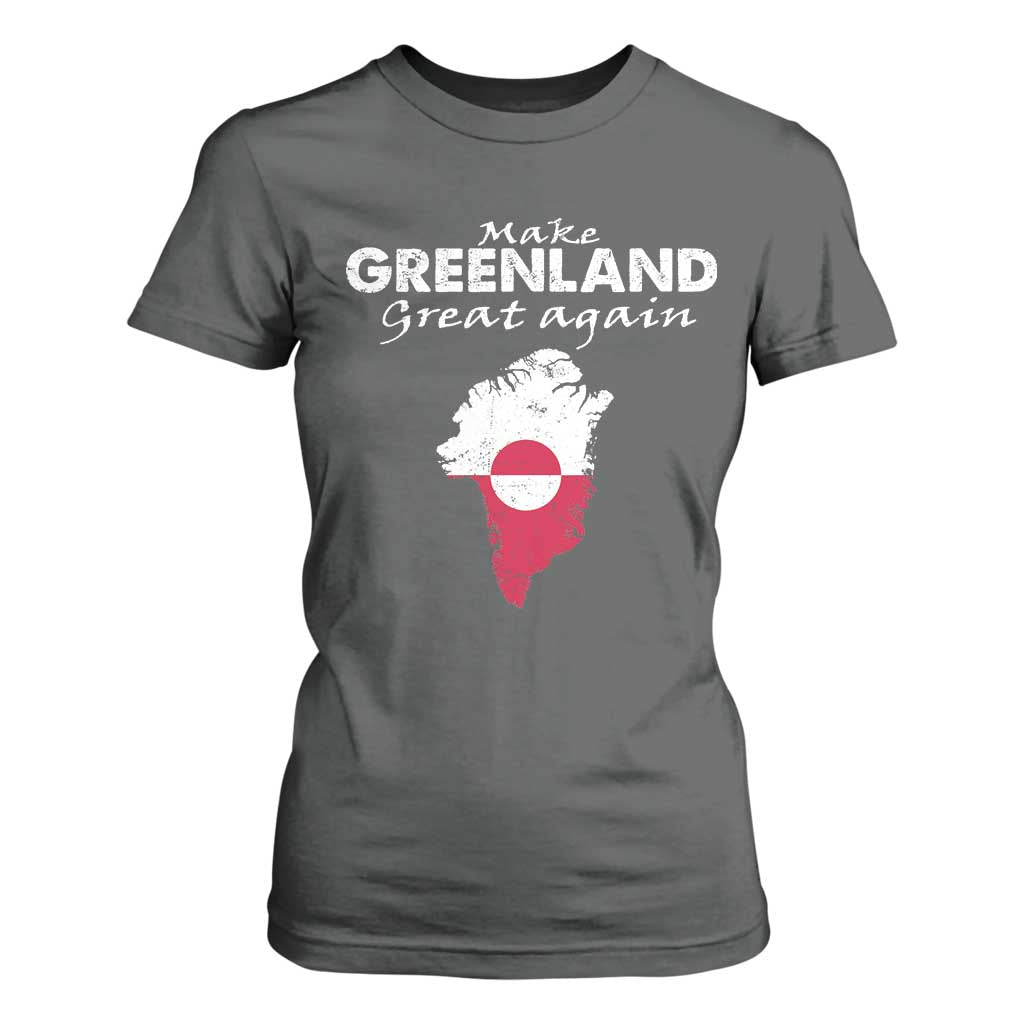 Make Greenland Great Again T Shirt For Women Act USA 51st State Greenland TS11 Dark Heather Print Your Wear