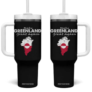 Make Greenland Great Again Tumbler With Handle Act USA 51st State Greenland TS11 One Size: 40 oz Black Print Your Wear
