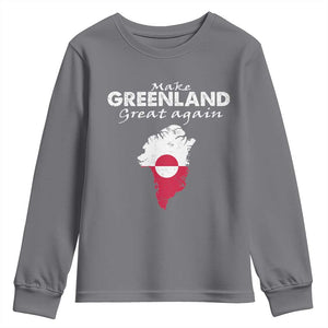 Make Greenland Great Again Youth Sweatshirt Act USA 51st State Greenland TS11 Charcoal Print Your Wear