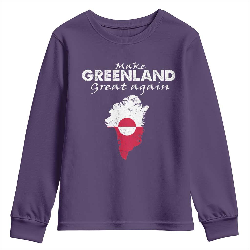 Make Greenland Great Again Youth Sweatshirt Act USA 51st State Greenland TS11 Purple Print Your Wear