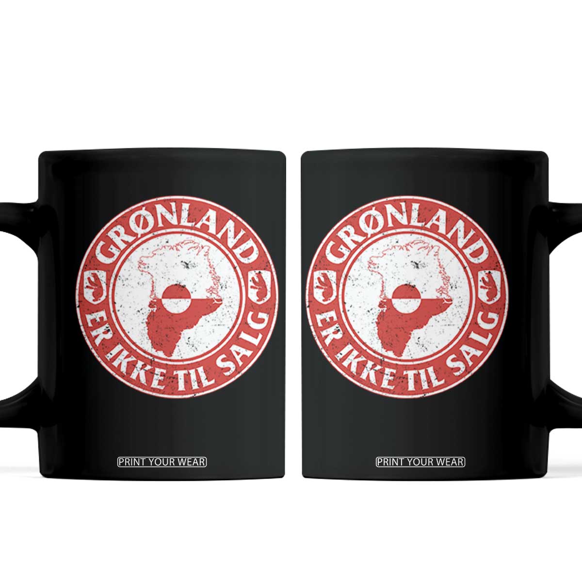Greenland Is Not For Sale Coffee Mug Gronland Er Ikke Til Salg Greenland Protest TS11 Black Print Your Wear
