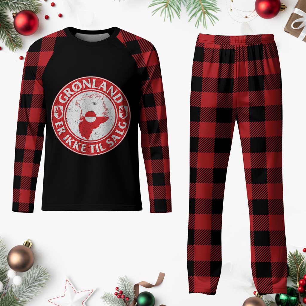 Greenland Is Not For Sale Plaid Pajama Set Gronland Er Ikke Til Salg Greenland Protest TS11 Buffalo Plaid Print Your Wear