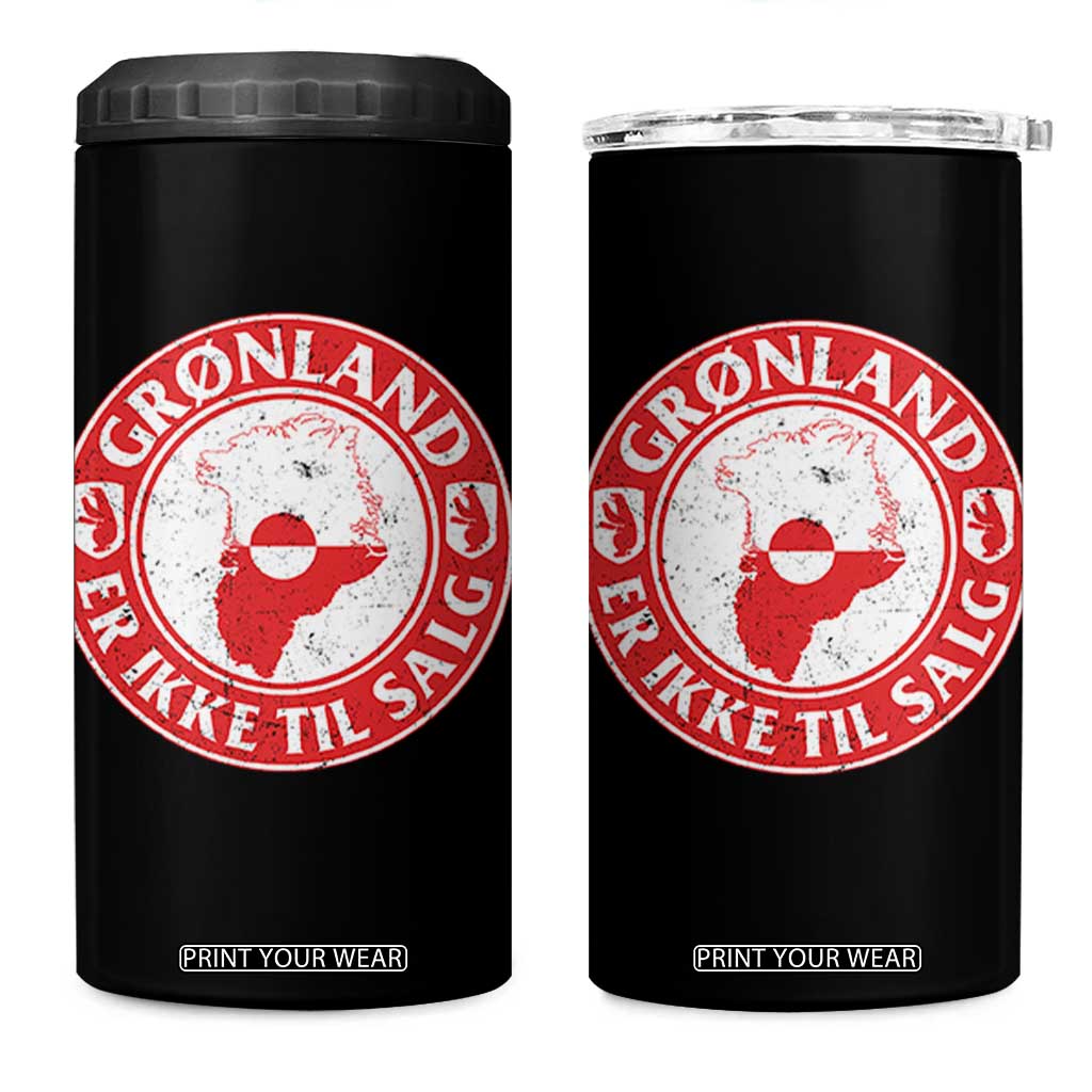 Greenland Is Not For Sale 4 in 1 Can Cooler Tumbler Gronland Er Ikke Til Salg Greenland Protest TS11 One Size: 16 oz Black Print Your Wear