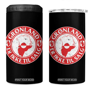 Greenland Is Not For Sale 4 in 1 Can Cooler Tumbler Gronland Er Ikke Til Salg Greenland Protest TS11 One Size: 16 oz Black Print Your Wear