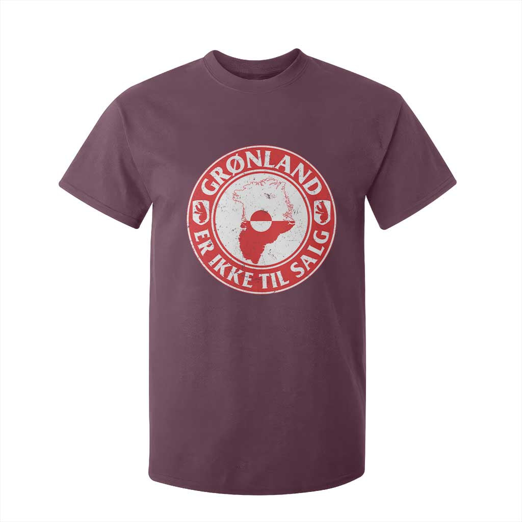 Greenland Is Not For Sale T Shirt For Kid Gronland Er Ikke Til Salg Greenland Protest TS11 Maroon Print Your Wear