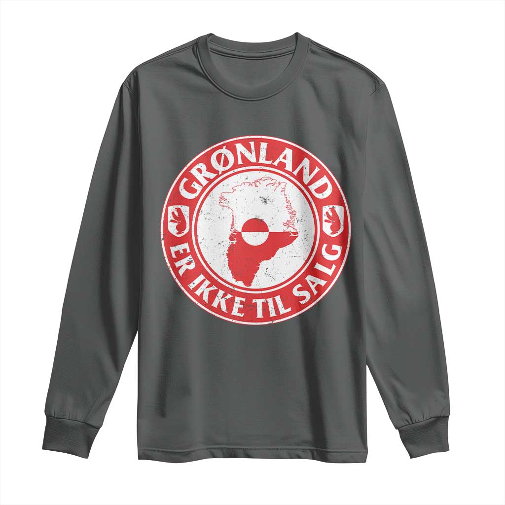Greenland Is Not For Sale Long Sleeve Shirt Gronland Er Ikke Til Salg Greenland Protest TS11 Dark Heather Print Your Wear