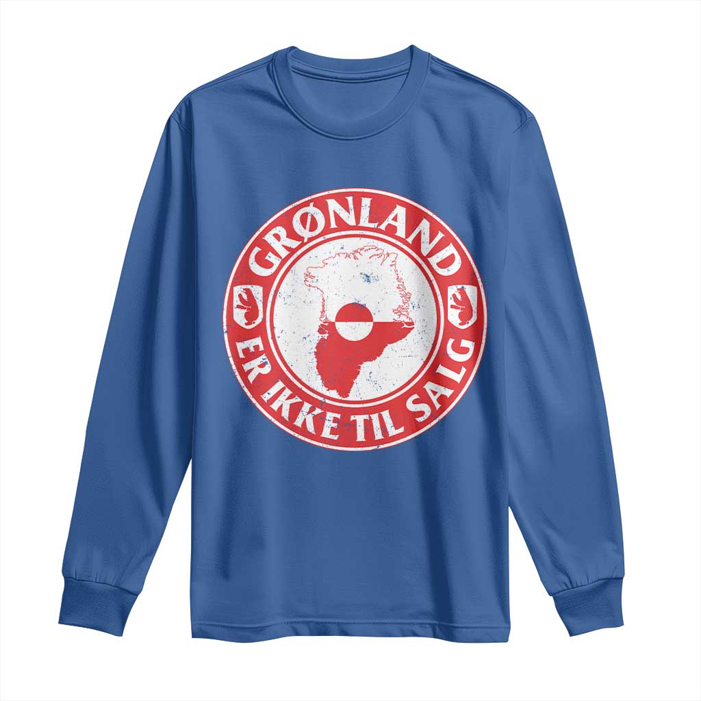 Greenland Is Not For Sale Long Sleeve Shirt Gronland Er Ikke Til Salg Greenland Protest TS11 Royal Blue Print Your Wear