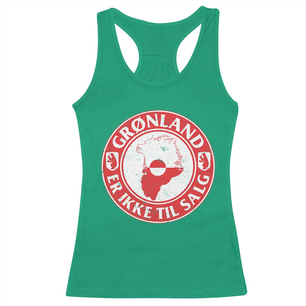 Greenland Is Not For Sale Racerback Tank Top Gronland Er Ikke Til Salg Greenland Protest TS11 Irish Green Print Your Wear