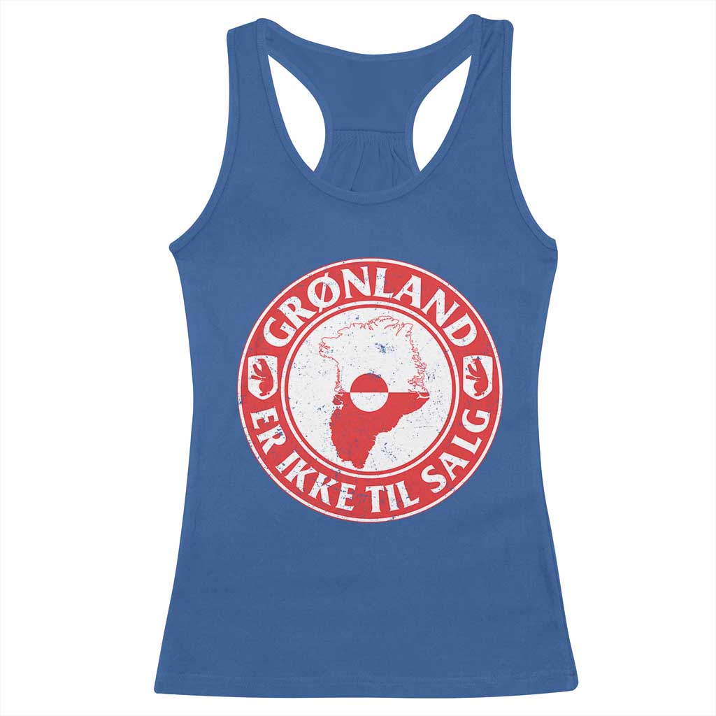 Greenland Is Not For Sale Racerback Tank Top Gronland Er Ikke Til Salg Greenland Protest TS11 Royal Blue Print Your Wear