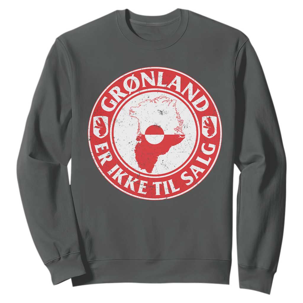 Greenland Is Not For Sale Sweatshirt Gronland Er Ikke Til Salg Greenland Protest TS11 Dark Heather Print Your Wear
