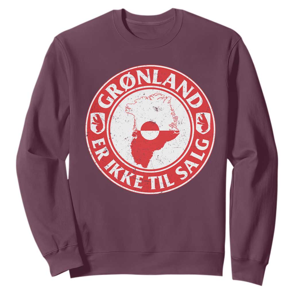 Greenland Is Not For Sale Sweatshirt Gronland Er Ikke Til Salg Greenland Protest TS11 Maroon Print Your Wear