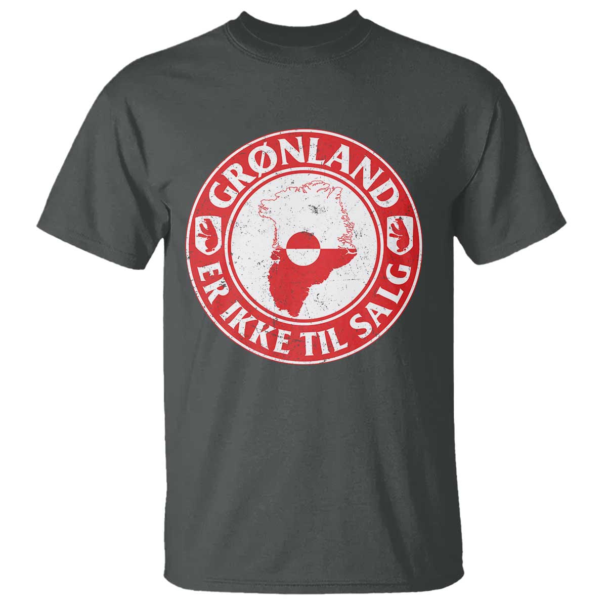 Greenland Is Not For Sale T Shirt Gronland Er Ikke Til Salg Greenland Protest TS11 Dark Heather Print Your Wear