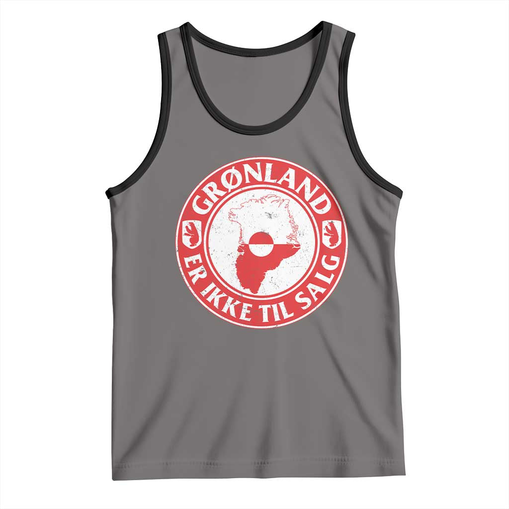 Greenland Is Not For Sale Tank Top Gronland Er Ikke Til Salg Greenland Protest TS11 Deep Heather Black Print Your Wear