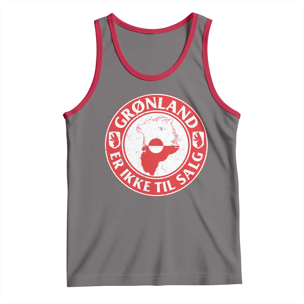 Greenland Is Not For Sale Tank Top Gronland Er Ikke Til Salg Greenland Protest TS11 Deep Heather Red Print Your Wear