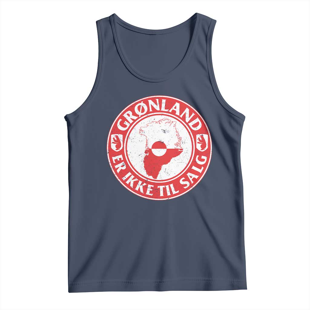 Greenland Is Not For Sale Tank Top Gronland Er Ikke Til Salg Greenland Protest TS11 Navy Print Your Wear