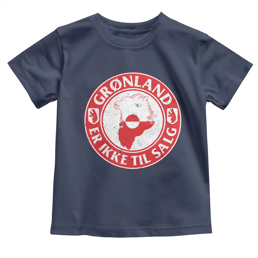Greenland Is Not For Sale Toddler T Shirt Gronland Er Ikke Til Salg Greenland Protest TS11 Navy Print Your Wear