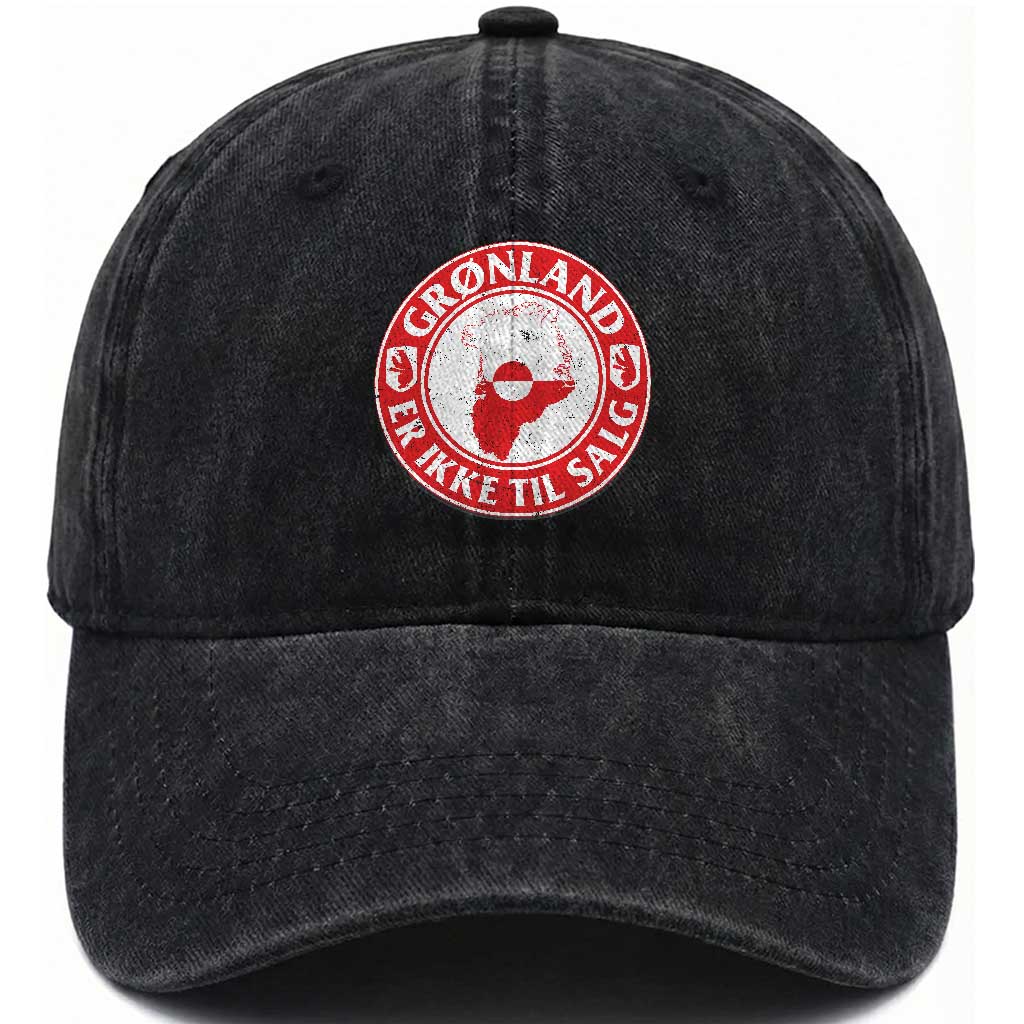 Greenland Is Not For Sale Washed Cotton Baseball Cap Gronland Er Ikke Til Salg Greenland Protest TS11 Print Your Wear