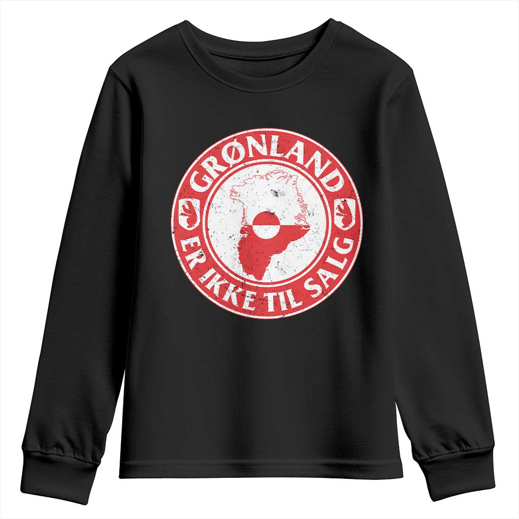 Greenland Is Not For Sale Youth Sweatshirt Gronland Er Ikke Til Salg Greenland Protest TS11 Black Print Your Wear