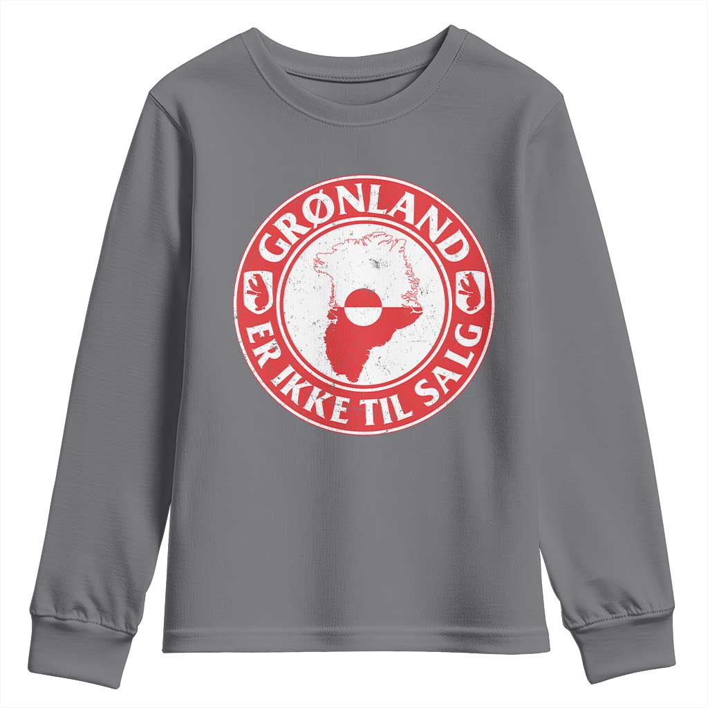 Greenland Is Not For Sale Youth Sweatshirt Gronland Er Ikke Til Salg Greenland Protest TS11 Charcoal Print Your Wear