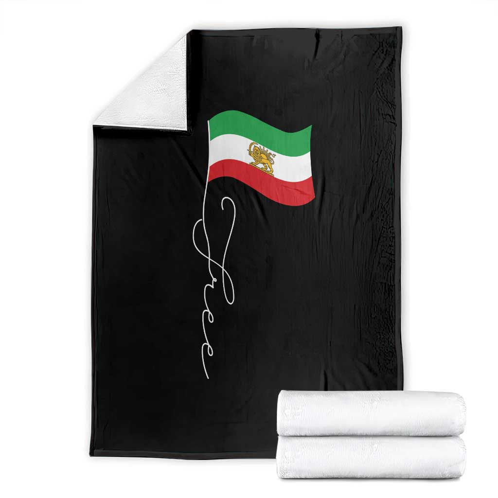 Free Iran Throw Blanket Patriotic Iranian Lion and Sun Flag TS11 Black Print Your Wear