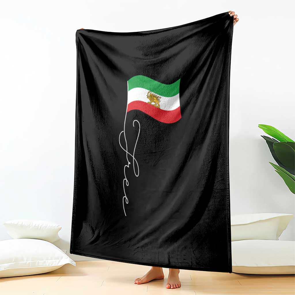 Free Iran Throw Blanket Patriotic Iranian Lion and Sun Flag TS11 Print Your Wear
