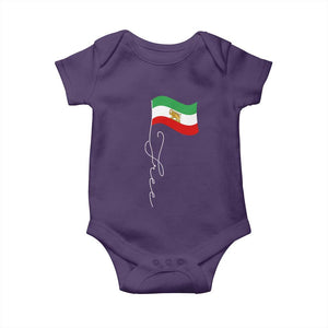 Free Iran Baby Onesie Patriotic Iranian Lion and Sun Flag TS11 Purple Print Your Wear