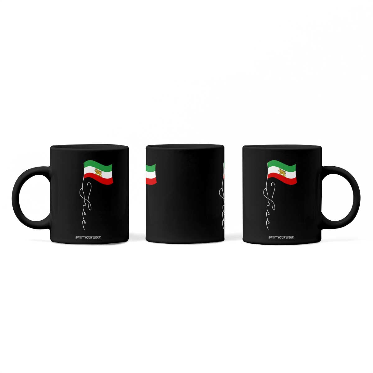 Free Iran Coffee Mug Patriotic Iranian Lion and Sun Flag TS11 Print Your Wear