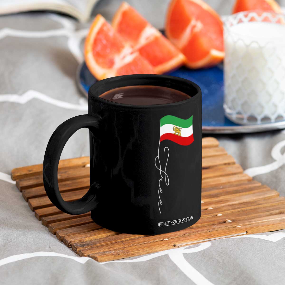 Free Iran Coffee Mug Patriotic Iranian Lion and Sun Flag TS11 Print Your Wear