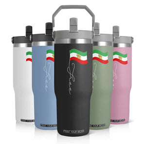Free Iran Flip Straw Tumbler Patriotic Iranian Lion and Sun Flag TS11 Print Your Wear