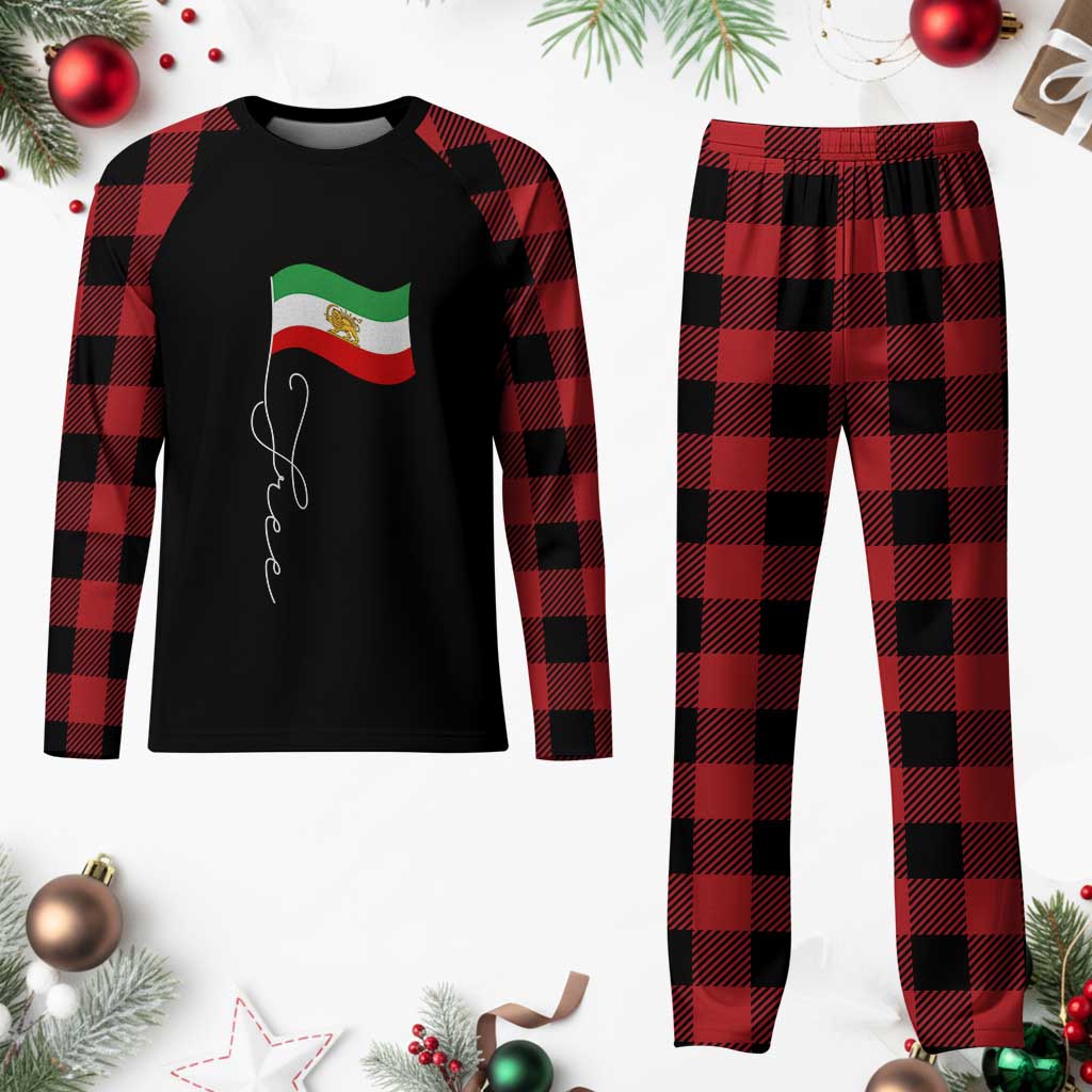 Free Iran Plaid Pajama Set Patriotic Iranian Lion and Sun Flag TS11 Buffalo Plaid Print Your Wear