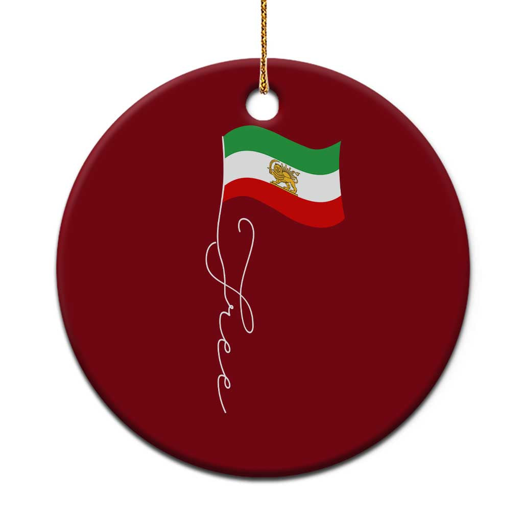 Free Iran Ceramic Ornament Patriotic Iranian Lion and Sun Flag TS11 1pc Red Print Your Wear