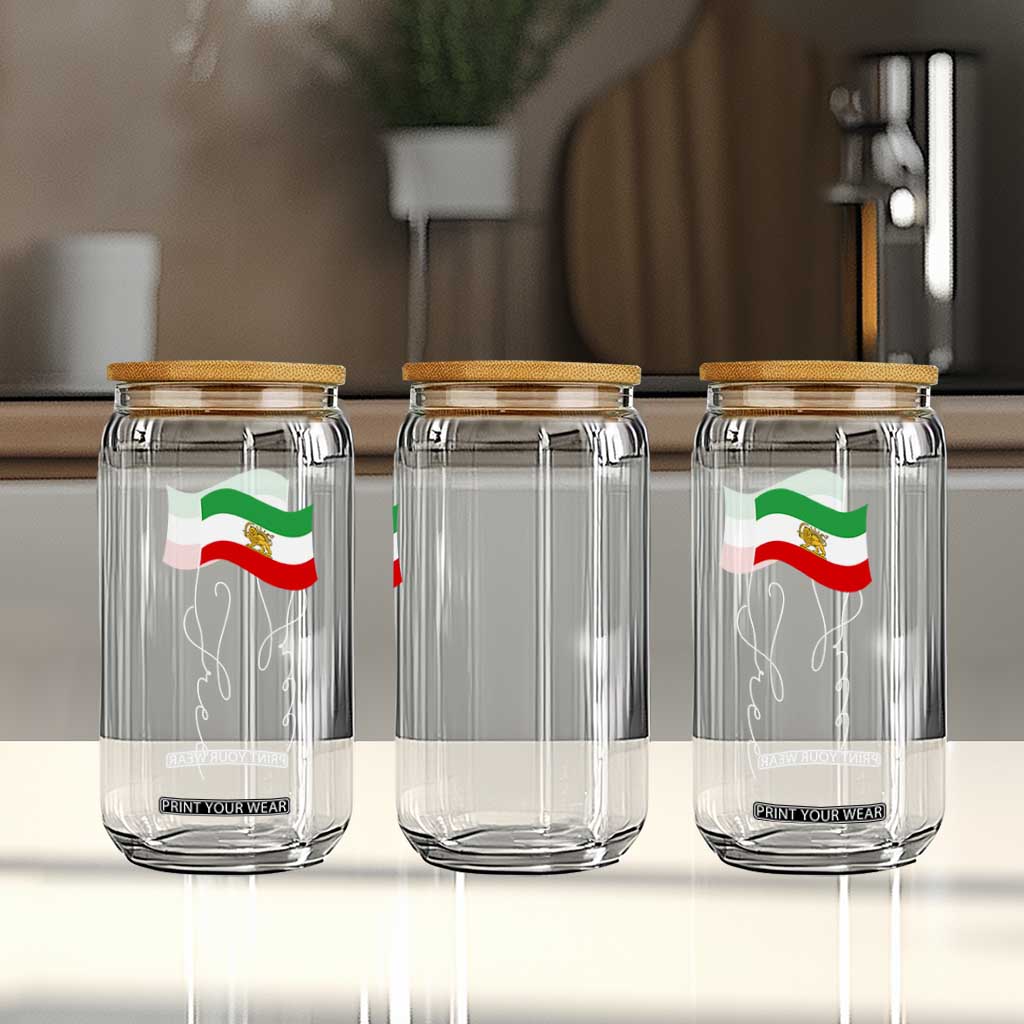 Free Iran Glass Can Patriotic Iranian Lion and Sun Flag TS11 Print Your Wear