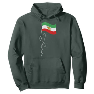 Free Iran Hoodie Patriotic Iranian Lion and Sun Flag TS11 Dark Forest Green Print Your Wear