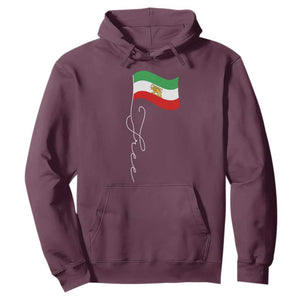 Free Iran Hoodie Patriotic Iranian Lion and Sun Flag TS11 Maroon Print Your Wear