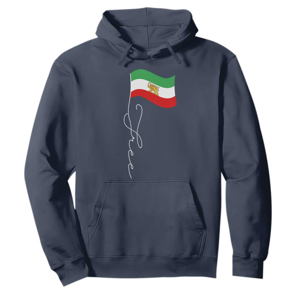 Free Iran Hoodie Patriotic Iranian Lion and Sun Flag TS11 Navy Print Your Wear