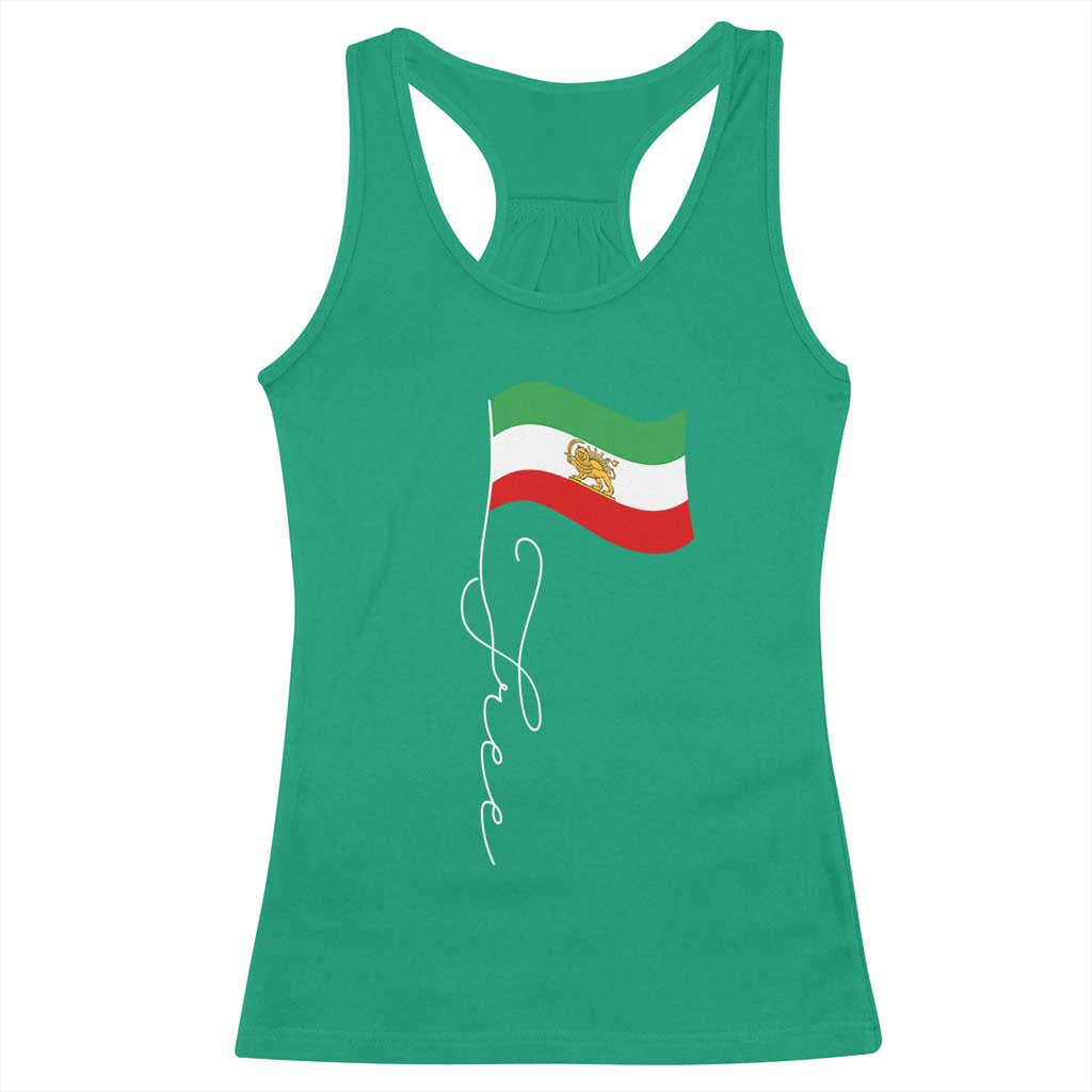 Free Iran Racerback Tank Top Patriotic Iranian Lion and Sun Flag TS11 Irish Green Print Your Wear