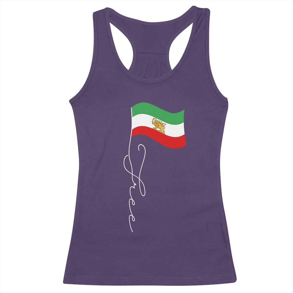 Free Iran Racerback Tank Top Patriotic Iranian Lion and Sun Flag TS11 Purple Print Your Wear
