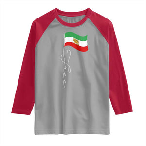 Free Iran Raglan Shirt Patriotic Iranian Lion and Sun Flag TS11 Sport Gray Red Print Your Wear