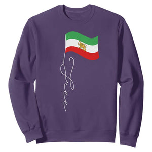 Free Iran Sweatshirt Patriotic Iranian Lion and Sun Flag TS11 Purple Print Your Wear