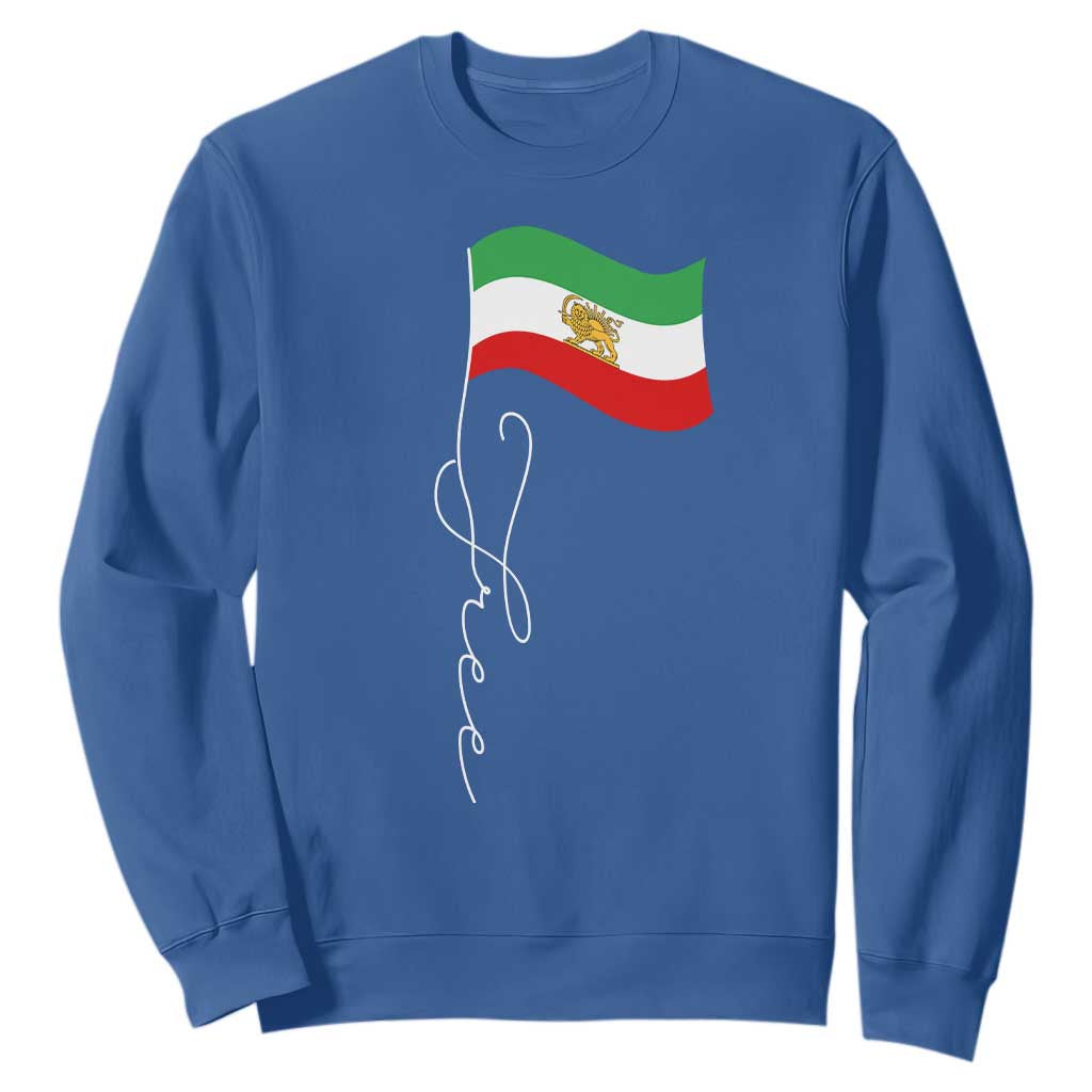 Free Iran Sweatshirt Patriotic Iranian Lion and Sun Flag TS11 Royal Blue Print Your Wear