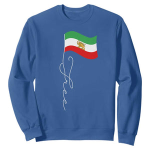 Free Iran Sweatshirt Patriotic Iranian Lion and Sun Flag TS11 Royal Blue Print Your Wear