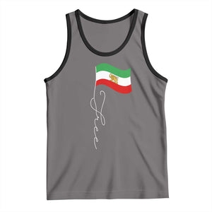 Free Iran Tank Top Patriotic Iranian Lion and Sun Flag TS11 Deep Heather Black Print Your Wear