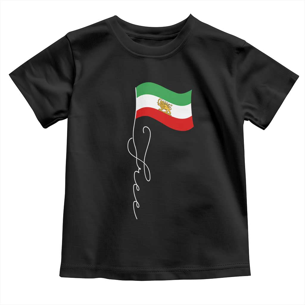 Free Iran Toddler T Shirt Patriotic Iranian Lion and Sun Flag TS11 Black Print Your Wear