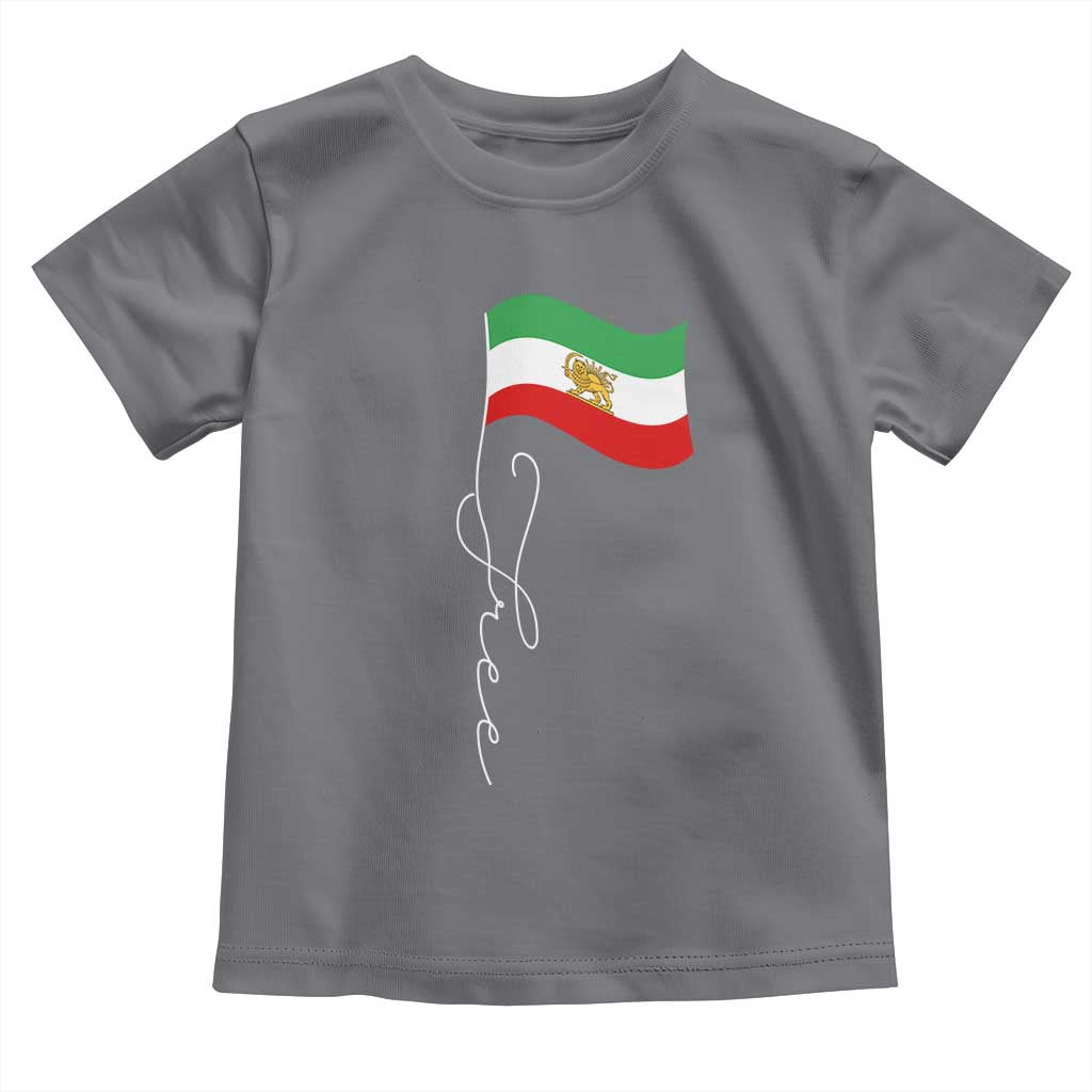Free Iran Toddler T Shirt Patriotic Iranian Lion and Sun Flag TS11 Charcoal Print Your Wear