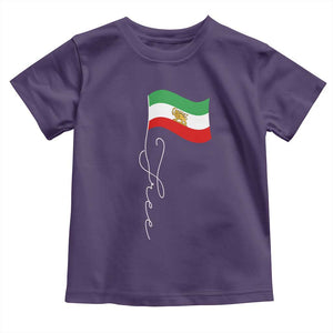 Free Iran Toddler T Shirt Patriotic Iranian Lion and Sun Flag TS11 Purple Print Your Wear