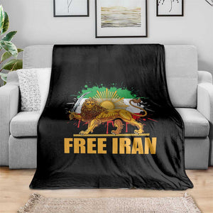 Free Iran Throw Blanket Iran Flag Lion And Sun Persian Pride Iranian Protests TS11 Print Your Wear
