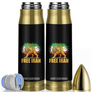 Free Iran Bullet Tumbler Iran Flag Lion And Sun Persian Pride Iranian Protests TS11 Black Print Your Wear