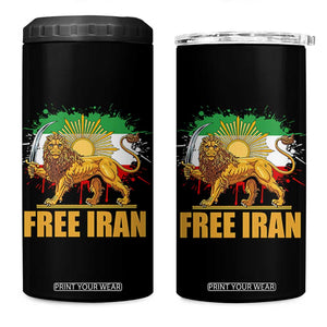 Free Iran 4 in 1 Can Cooler Tumbler Iran Flag Lion And Sun Persian Pride Iranian Protests TS11 One Size: 16 oz Black Print Your Wear